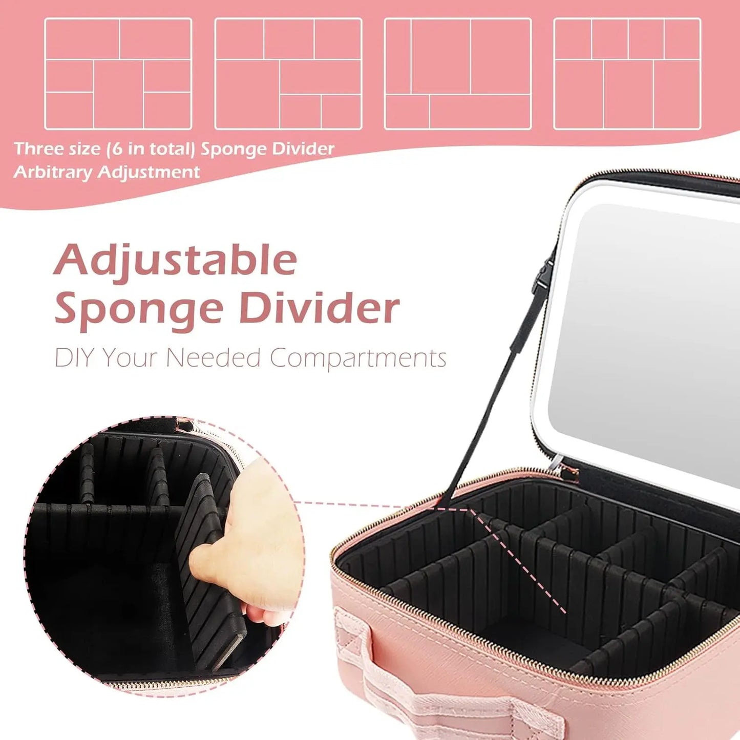 Makeup Bag with Mirror and Light