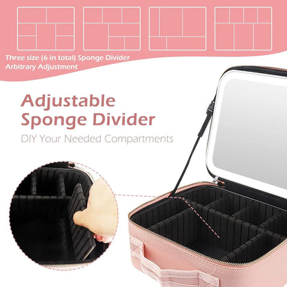 Makeup Bag with Mirror and Light