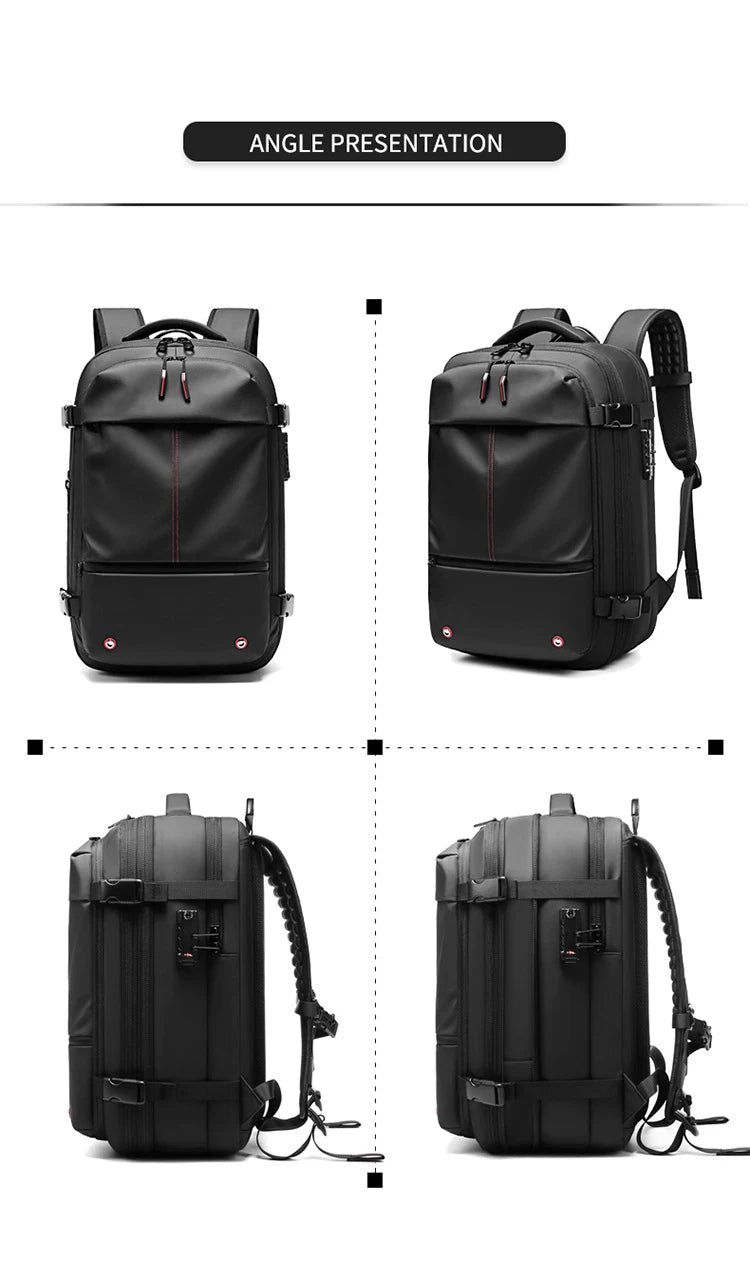 Men Travel Backpack with vacuum compression 17" Laptop Backpack
