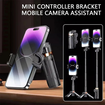 Super Mini Selfie Stick Portable Phone Holder Shooting Aid Versatile Integrated Design Bluetooth Remote For Live Broadcast