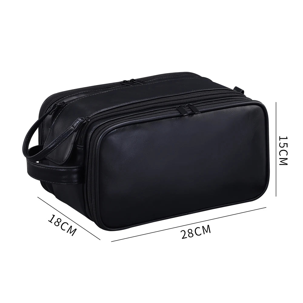 Multi Pockets Leather Toiletry Bag