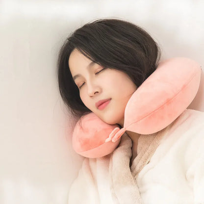 Polyester Solid Color Memory Foam Memory Pillow U-shaped Pillow Soft Comfortable Travel Neck Office Nap Pillow