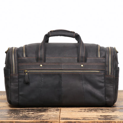 LUOKIR Genuine Leather Men's Shoulder Duffle Bag