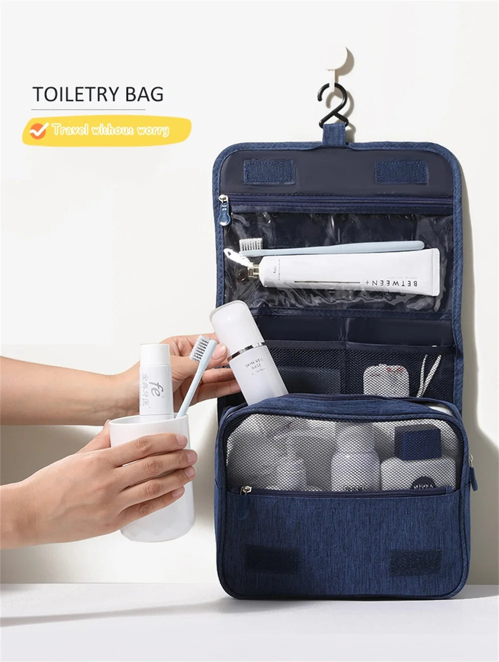 Portable Toiletry Washbag with Hanging Hook