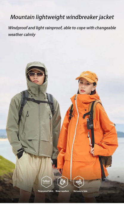 Waterproof Hiking Jacket Unisex With Hoodie