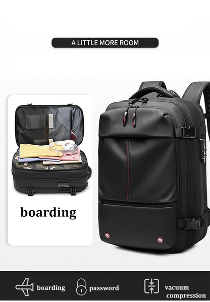 Men Travel Backpack with vacuum compression 17" Laptop Backpack