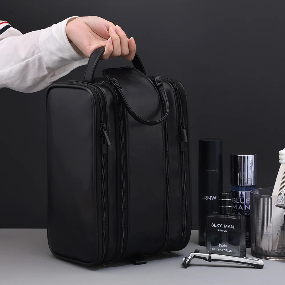 Multi Pockets Leather Toiletry Bag
