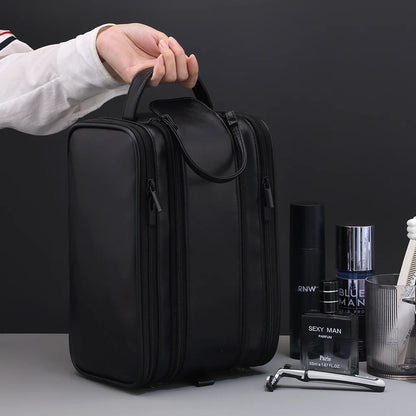 Multi Pockets Leather Toiletry Bag