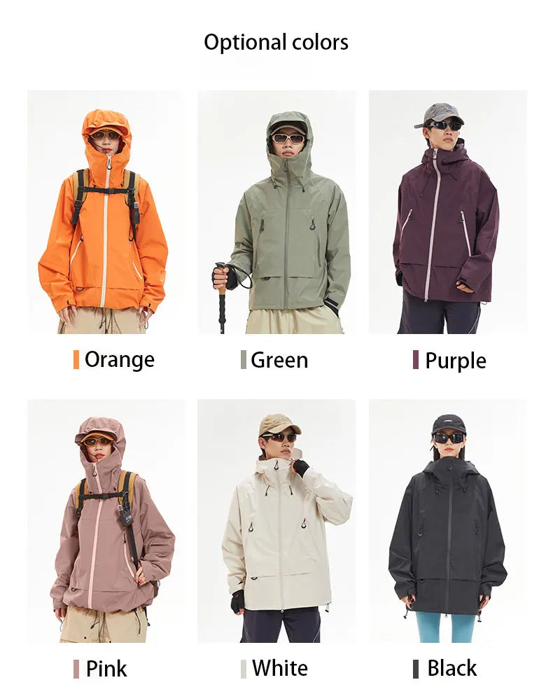 Waterproof Hiking Jacket Unisex With Hoodie