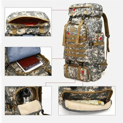 80L/100L Trekking Bag Large Capacity for Outdoors Hiking & Camping