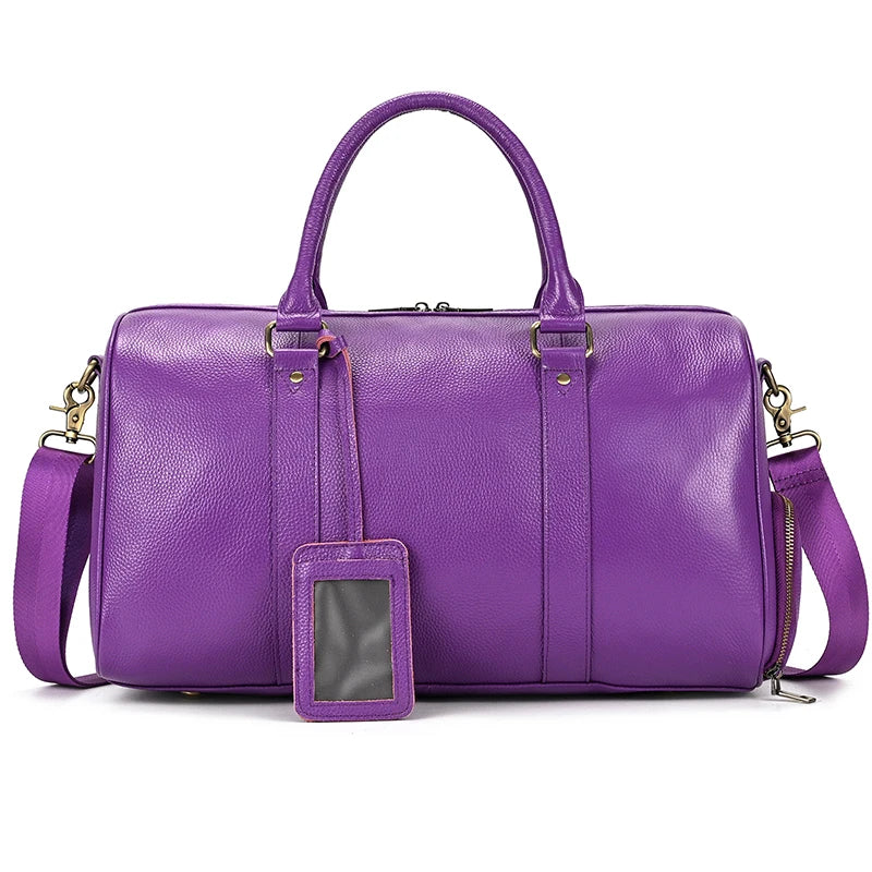 Luxury Genuine Leather Men Duffle Bag