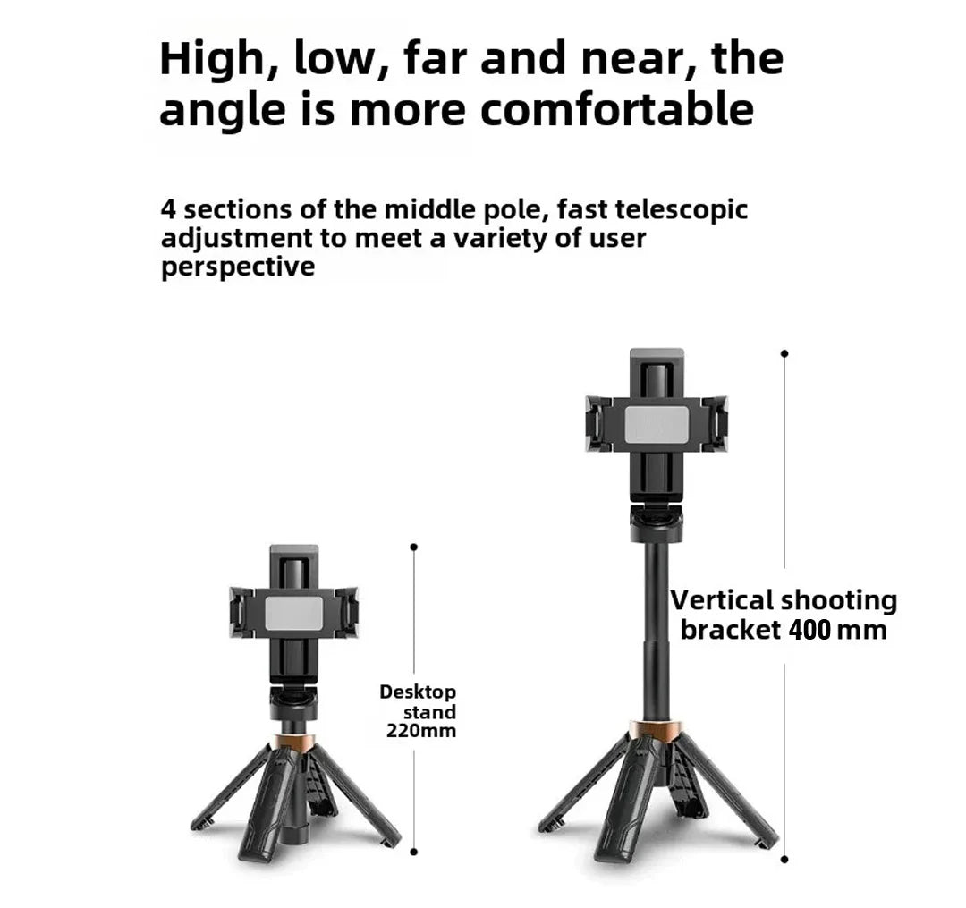 Super Mini Selfie Stick Portable Phone Holder Shooting Aid Versatile Integrated Design Bluetooth Remote For Live Broadcast