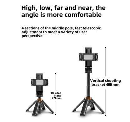 Super Mini Selfie Stick Portable Phone Holder Shooting Aid Versatile Integrated Design Bluetooth Remote For Live Broadcast