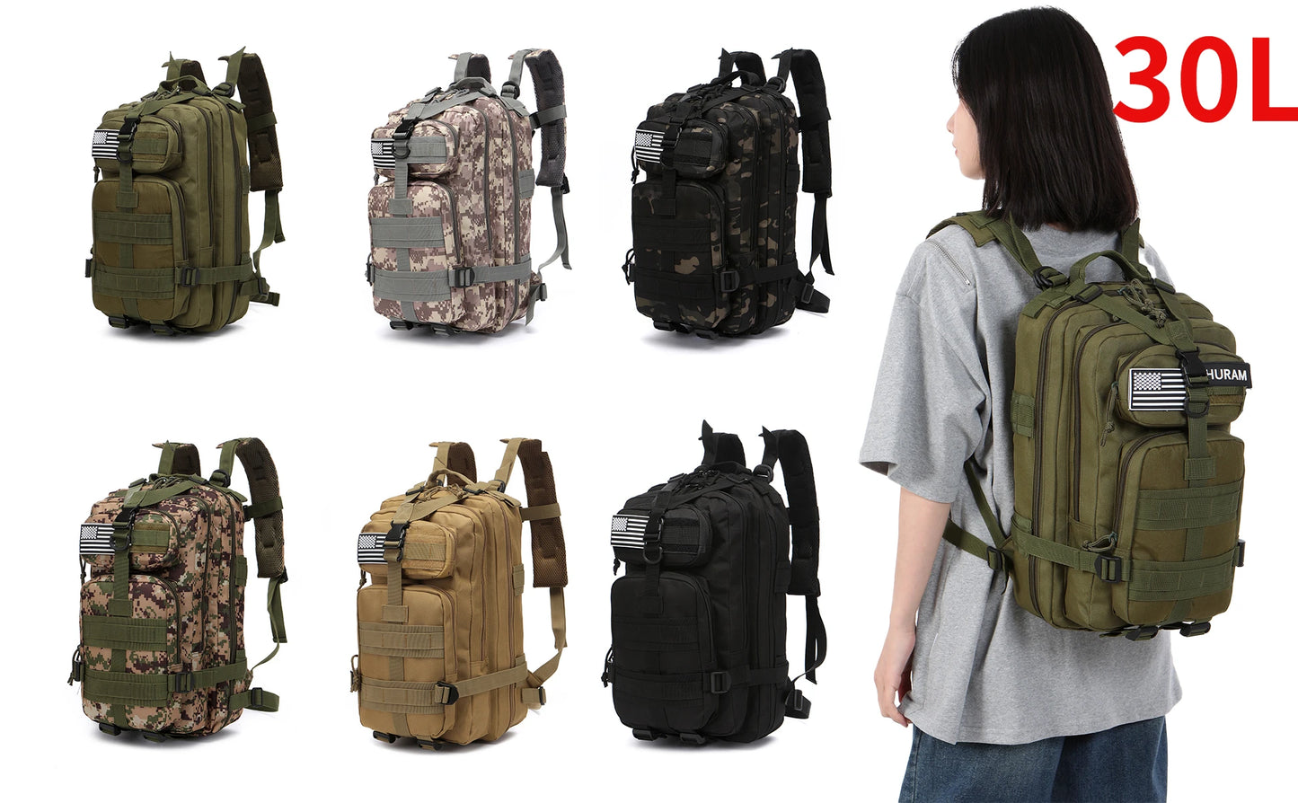 30L/50L Military Backpacks For Camping & Hiking