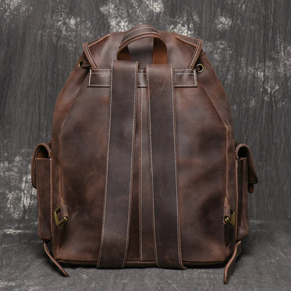 LUOKIR Leather Travel Backpack