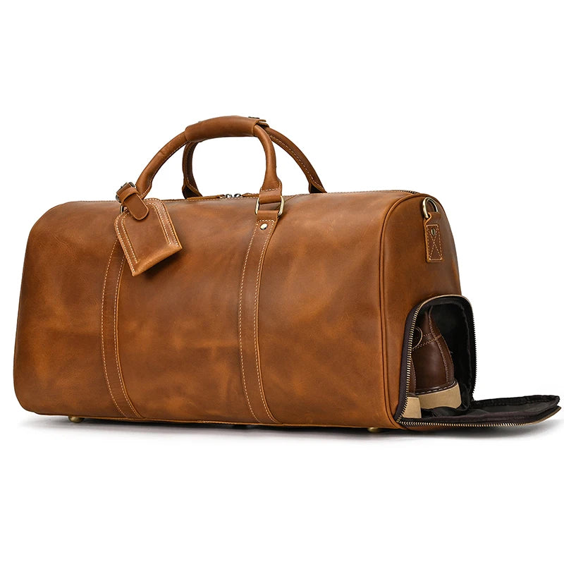 Luxury Genuine Leather Men Duffle Bag