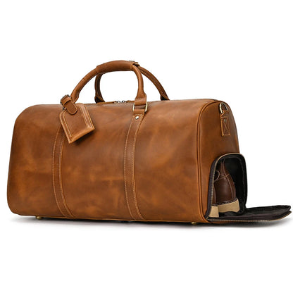 Luxury Genuine Leather Men Duffle Bag