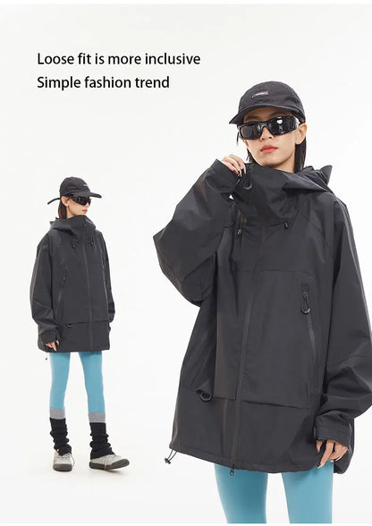 Waterproof Hiking Jacket Unisex With Hoodie