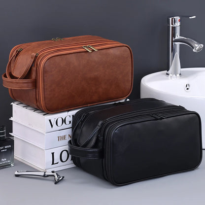 Multi Pockets Leather Toiletry Bag