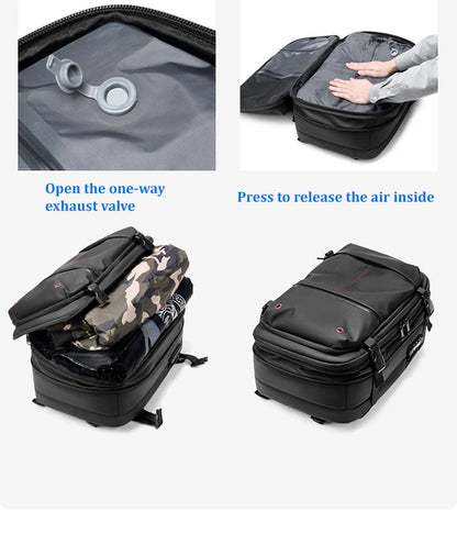 Men Travel Backpack with vacuum compression 17" Laptop Backpack