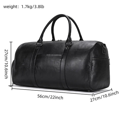 Luxury Genuine Leather Men Duffle Bag