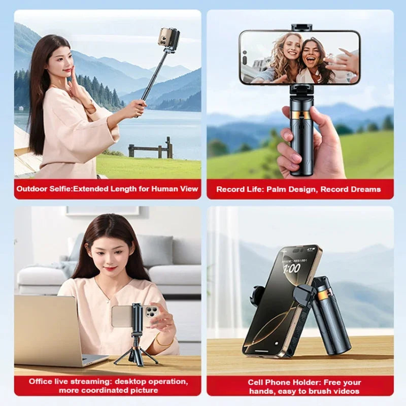 Super Mini Selfie Stick Portable Phone Holder Shooting Aid Versatile Integrated Design Bluetooth Remote For Live Broadcast