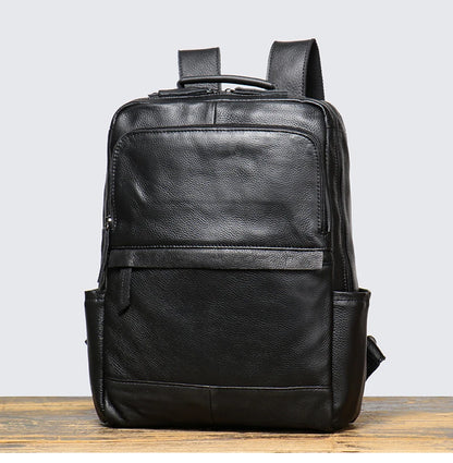 Vintage Cowhide Leather Backpack – Unisex 15'' Laptop Travel Bag