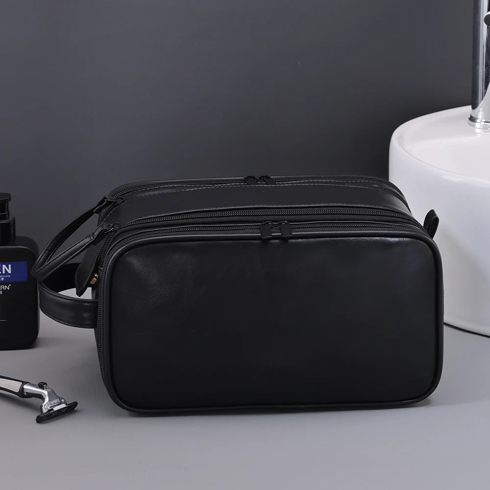 Multi Pockets Leather Toiletry Bag