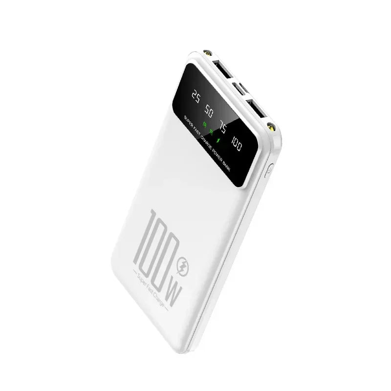 100W Super Fast Charging Power Bank 30000mAh with LED Ligh for Apple & Android