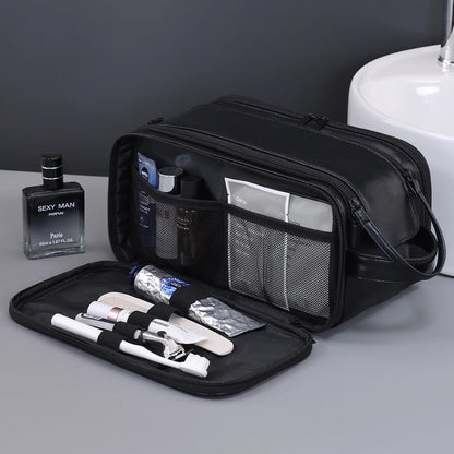 Multi Pockets Leather Toiletry Bag